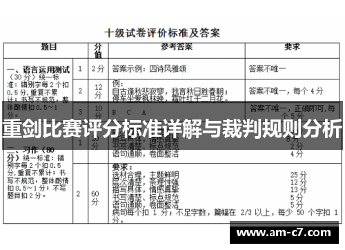 重剑比赛评分标准详解与裁判规则分析